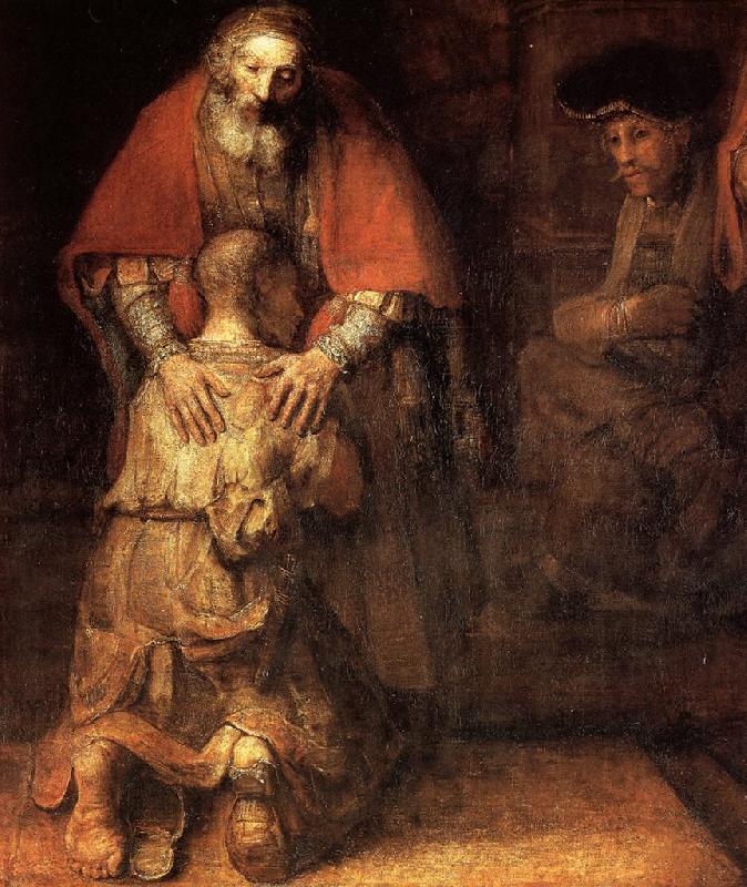 REMBRANDT Harmenszoon van Rijn The Return of the Prodigal Son (detail) oil painting image